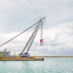 Quay Port Crane for industrial container, cargo, ship or boat.